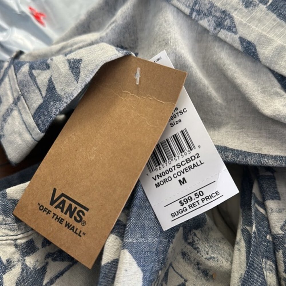 #101 ❤️ NWOT vans Moro coveralls overalls jumpsuit in Ashley Blue Tie-dye pa… - Picture 4 of 5